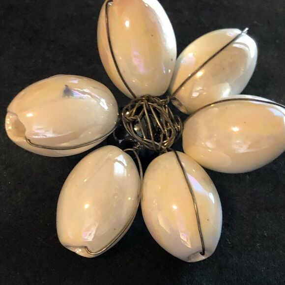 Unique REEB Italy 925 Sterling Silver, Nylon Cord & Chunky Bead Flower Necklace - Picture 7 of 8